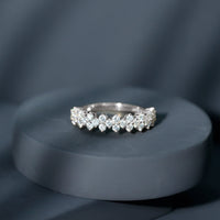 Round Moissanite Cluster Eternity Wedding Band