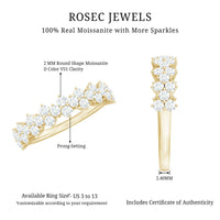 Round Moissanite Cluster Eternity Wedding Band