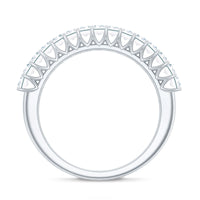 Baguette Cut Certified Moissanite Half Eternity Band Ring