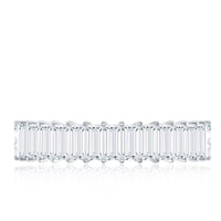 Baguette Cut Certified Moissanite Half Eternity Band Ring