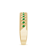 Genuine Emerald Vintage Inspired Eternity Band