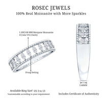 Marquise Moissanite Half Eternity Band Ring