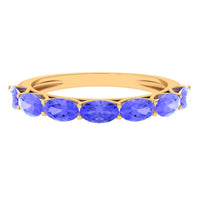 Oval Shape Tanzanite East West Eternity Band Ring