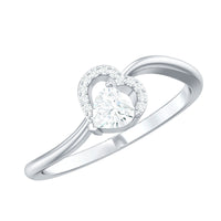 Rosec Jewels certified moissanite heart promise ring for women, featuring a sparkling heart-shaped moissanite gemstone on a silver band.