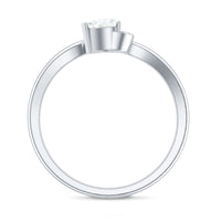 Certified Moissanite Heart Promise Ring for Her by Rosec Jewels, featuring a sparkling heart-shaped moissanite gemstone on a delicate ring band.