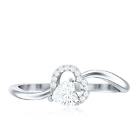 Rosec Jewels certified moissanite heart promise ring for women, featuring a sparkling heart-shaped moissanite stone on a sleek ring band.