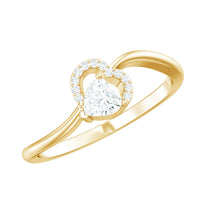 Rosec Jewels certified moissanite heart promise ring for her, featuring a sparkling heart-shaped center stone on a delicate band