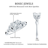 Asscher Cut 3 Carat Moissanite Celtic Knot Engagement Ring