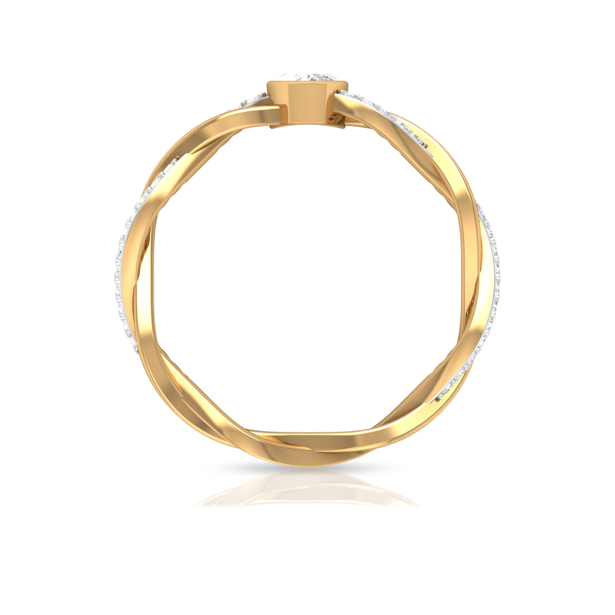 Certified Real Diamond Heart Promise Ring with Braided Shank