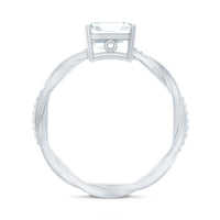 Solitaire Moissanite Asscher Cut Engagement Ring