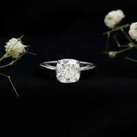 3 CT Cushion Cut Certified Moissanite Solitaire Engagement Ring