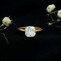 3 CT Cushion Cut Certified Moissanite Solitaire Engagement Ring