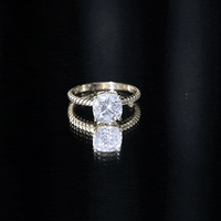 3 CT Certified Moissanite Cushion Cut Engagement Ring