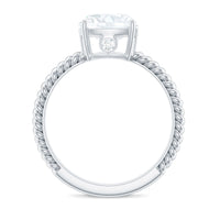 Cushion Cut Moissanite Solitaire Engagement Ring with Twisted Rope