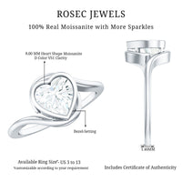 Heart Shape Moissanite Bypass Engagement Ring for Women