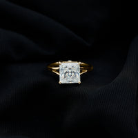 Certified 3 Carat Moissanite Princess Cut Engagement Ring with Split Shank