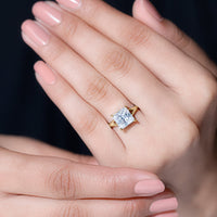 Certified 3 Carat Moissanite Princess Cut Engagement Ring with Split Shank