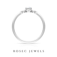 Round and Marquise Zircon Flower Ring