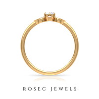 Round and Marquise Zircon Flower Ring