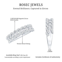 Baguette and Round Cut Zircon Braided Anniversary Ring