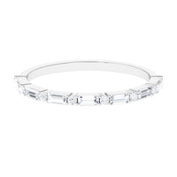 Minimal Simulated Diamond Stackable Wedding Band