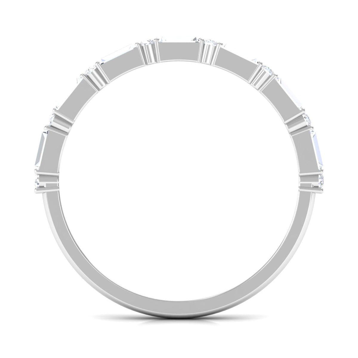 Minimal Simulated Diamond Stackable Wedding Band