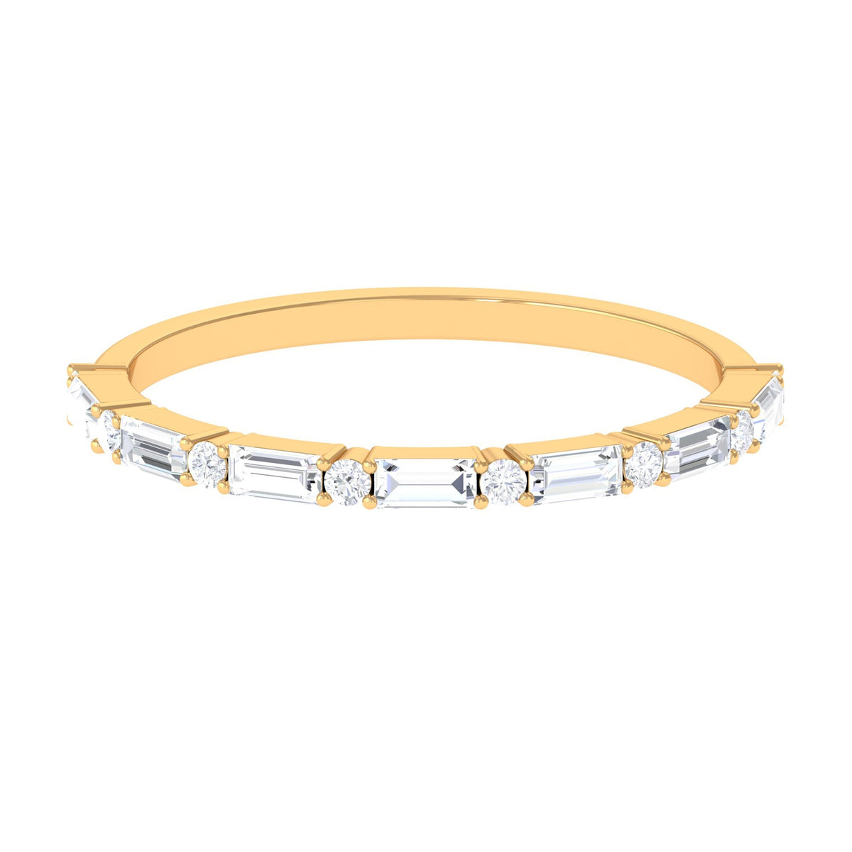 Minimal Simulated Diamond Stackable Wedding Band