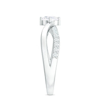 Round Cut Zircon Infinity Solitaire Ring in Prong Setting