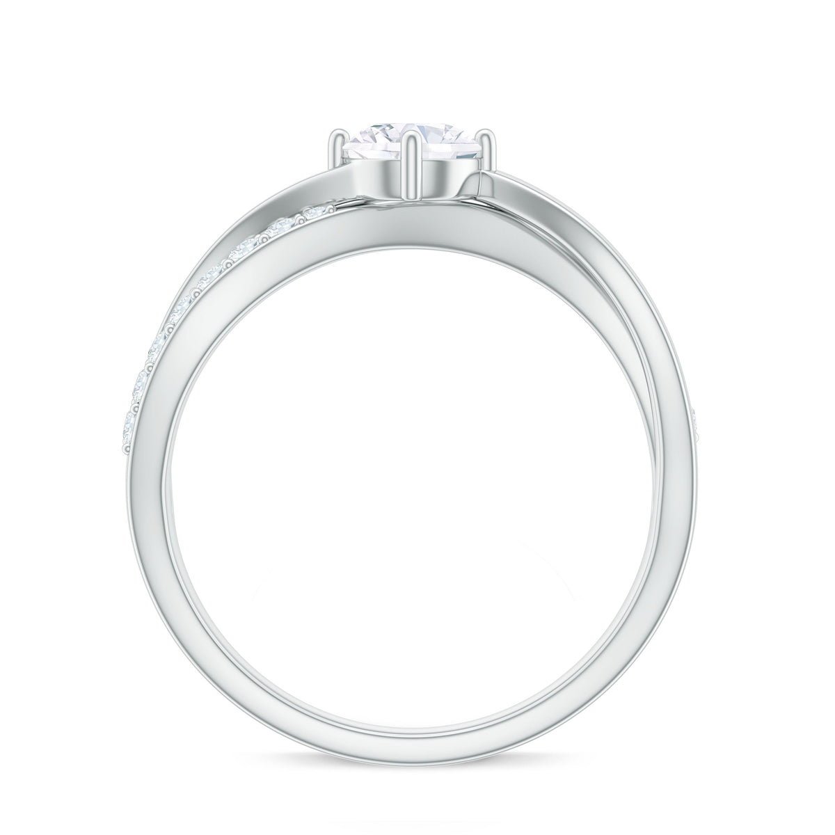 Round Cut Zircon Infinity Solitaire Ring in Prong Setting