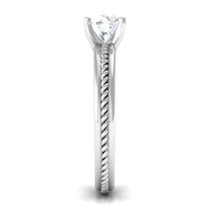 Cubic Zirconia Solitaire Twisted Rope Ring in Square Prong Setting
