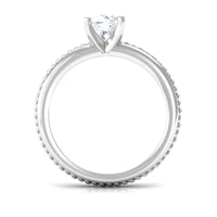 Cubic Zirconia Solitaire Twisted Rope Ring in Square Prong Setting
