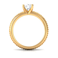 Cubic Zirconia Solitaire Twisted Rope Ring in Square Prong Setting