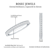 Certified Simulated Diamond Eternity Wedding Band Ring
