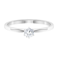 5 MM Round Zircon Solitaire Promise Ring