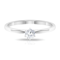 5 MM Round Zircon Solitaire Promise Ring
