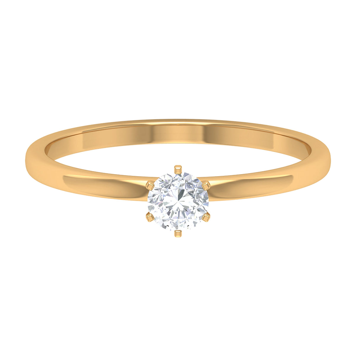5 MM Round Zircon Solitaire Promise Ring