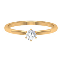 5 MM Round Zircon Solitaire Promise Ring