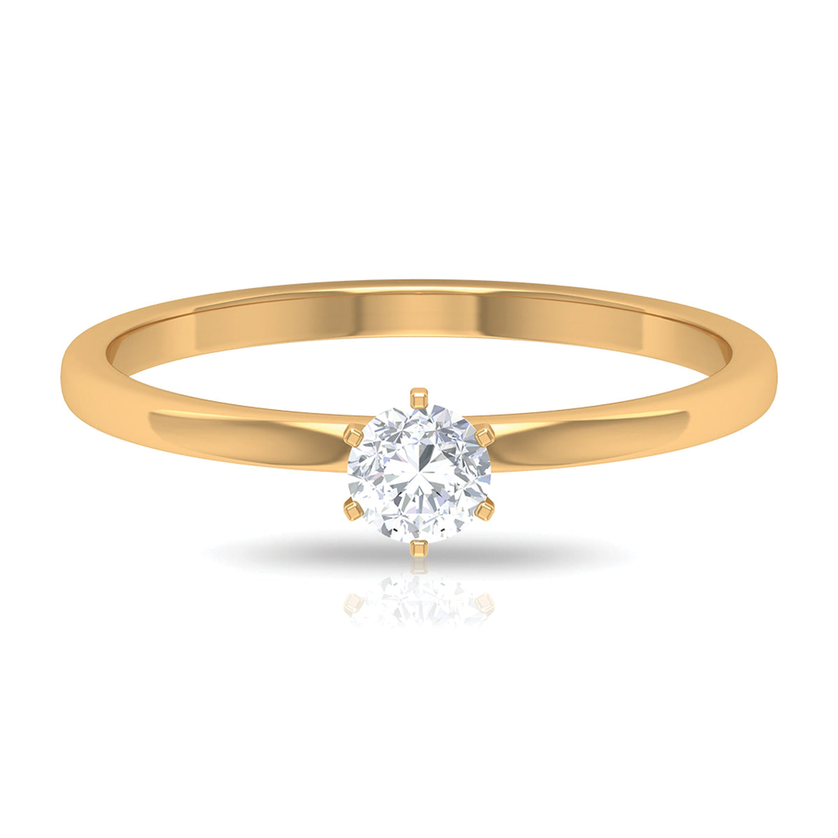 5 MM Round Zircon Solitaire Promise Ring