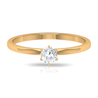 5 MM Round Zircon Solitaire Promise Ring
