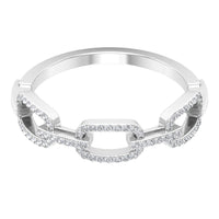 Minimal Cubic Zirconia Chain Link Ring
