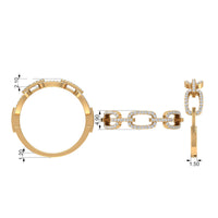 Minimal Cubic Zirconia Chain Link Ring