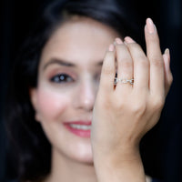 Minimal Cubic Zirconia Chain Link Ring