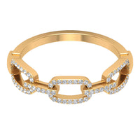 Minimal Cubic Zirconia Chain Link Ring