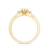 Heart Shape Zircon Anniversary Ring with Side Stones