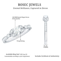 Vintage Inspired Zircon Engagement Ring for Women