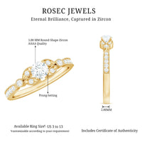 Vintage Inspired Zircon Engagement Ring for Women