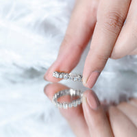 Bezel Set Round Cubic Zirconia Unique Full Eternity Ring
