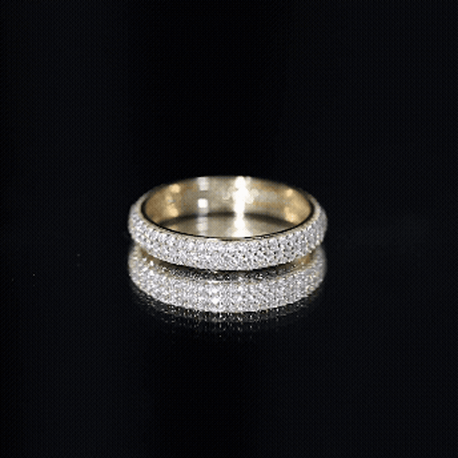Pave Set Cubic Zirconia Eternity Wedding Band for Women
