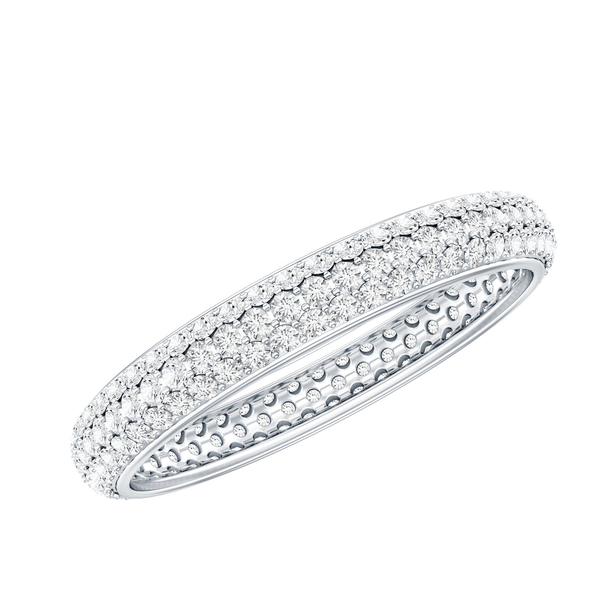 Pave Set Cubic Zirconia Eternity Wedding Band for Women