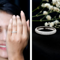 Pave Set Cubic Zirconia Eternity Wedding Band for Women